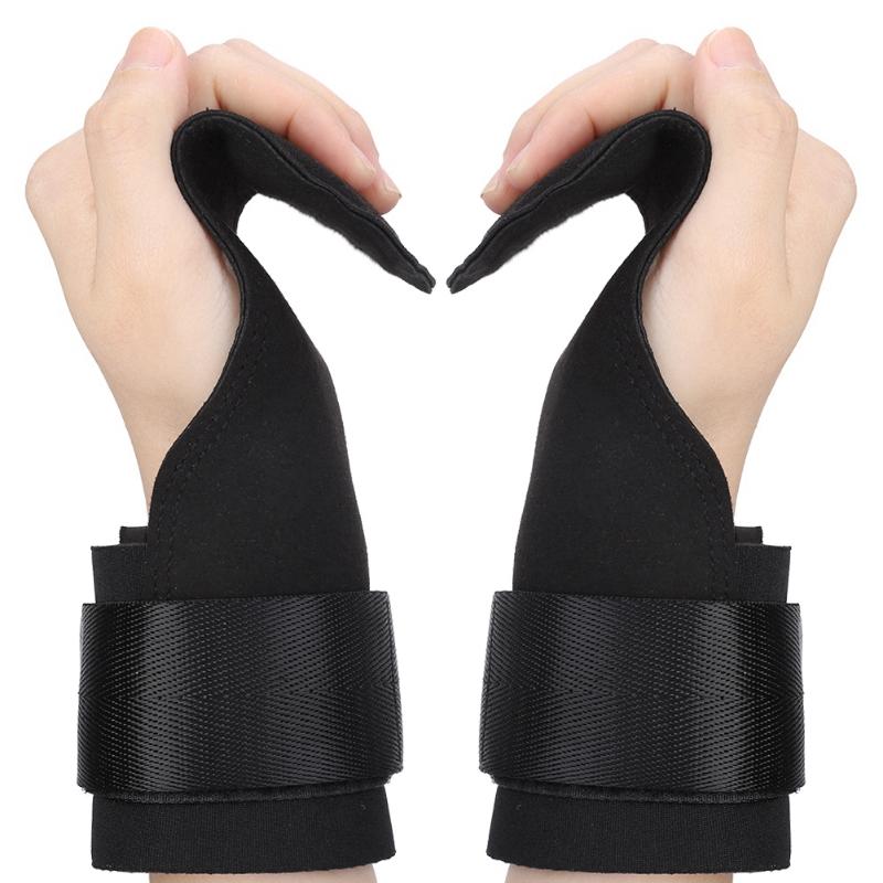 

Sports Weight Lifting Grips Training Gym Straps Gloves Wrist Support Wraps, As pic