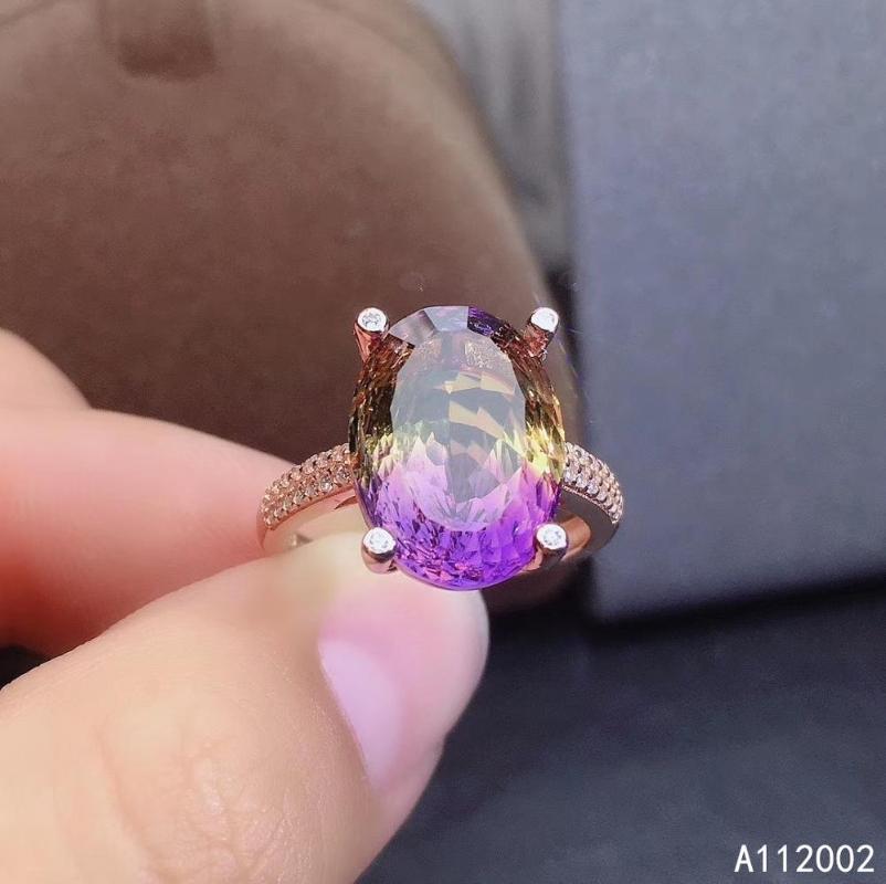 

KJJEAXCMY fine jewelry Ametrine 925 sterling silver new gemstone women men ring trendy