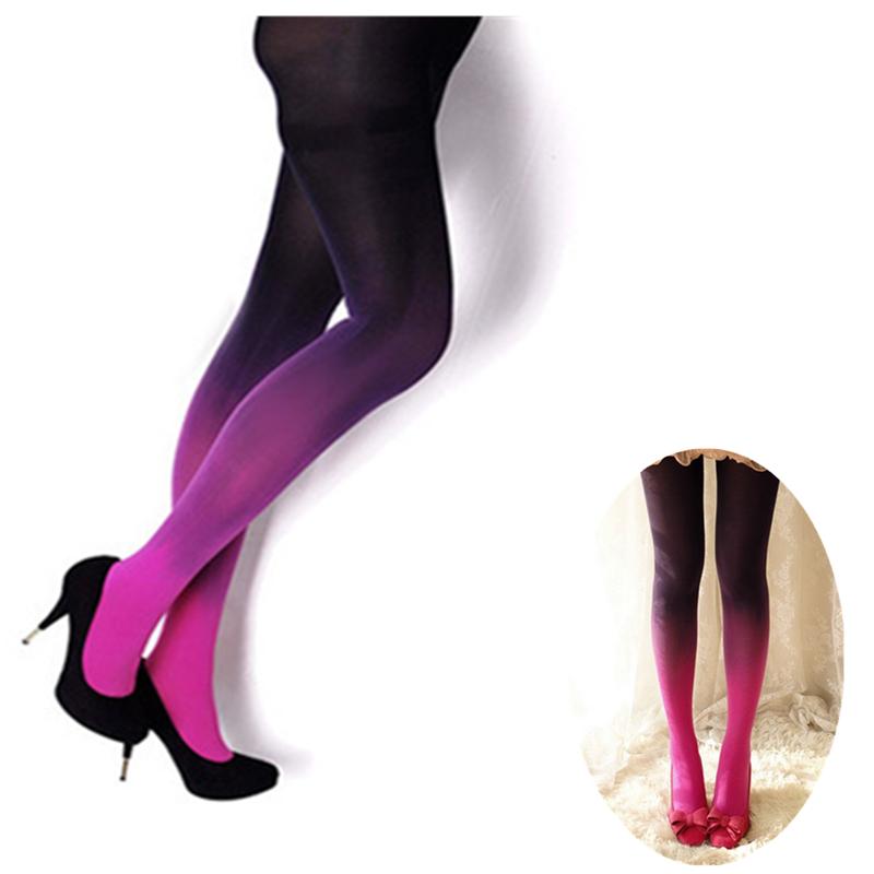 

1pc Womens Four Seasons 120D Velvet Gradient Opaque Seamless Pantyhose Stockings Candy Color Tights Medias