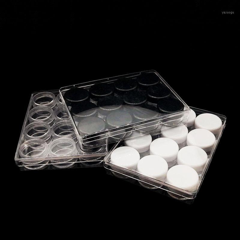 

12pcs/1 pack Clear 5g plastic cream jar cosmetic eye shadow lipstick bottle skin care sample filling container with storage box1