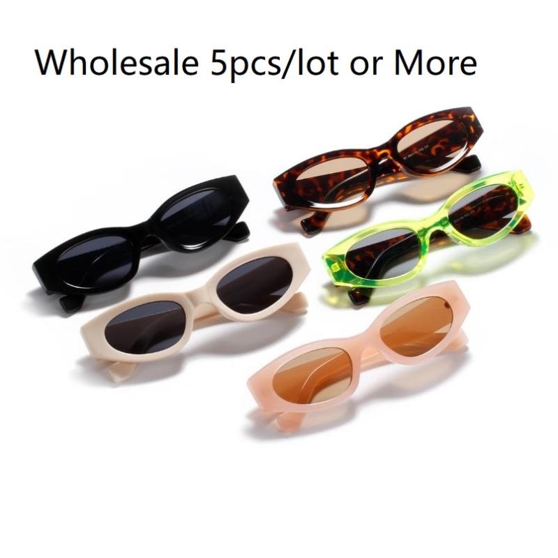

Wholesale 5pcs/lot Vintage Oval Sunglasses Women Colorful Shades 2021 Brand Fashion Men Sun glasses For Womens gafas de sol