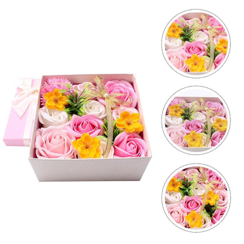 

1 Pc Square Gift Box Simulated Rose Flower Beautiful Soap Rose Gift Box, Yellow