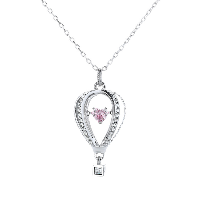 

Ballon Necklace Hot-air Balloon Heart for Female Birthday Present 79uw