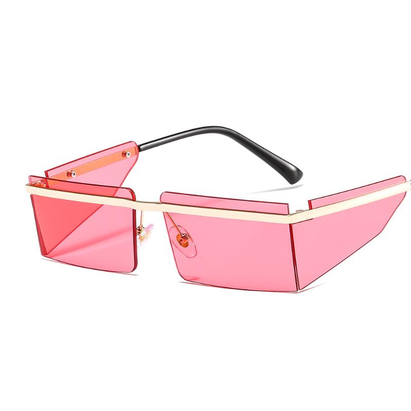 

Sunglasses Small Rimless Women Fashion Punk Square Men Eyewear Retro Rectangle Glasses For Female Shades UV400