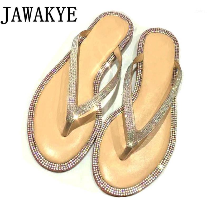 

Summer Rhinestone flip flops women flat heel beach Shoes bling bling crystal diamond embellished 2020 outdoor slippers1, White