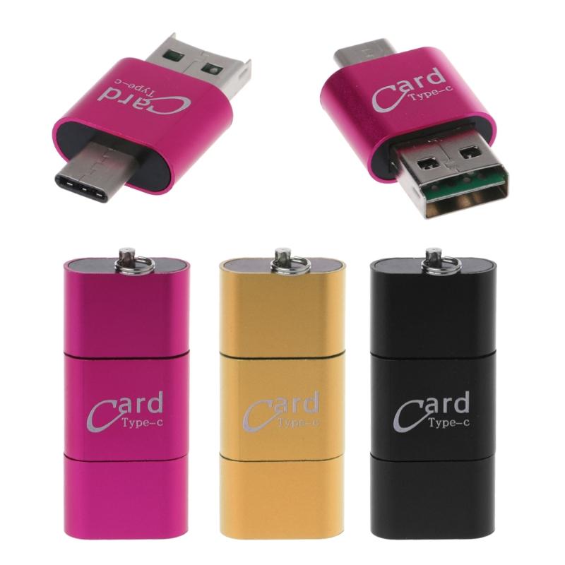 

1Pc Universal 3 in1 OTG Type-C Card Reader USB 3.0 to 2 Slot TF SD for Phones PC
