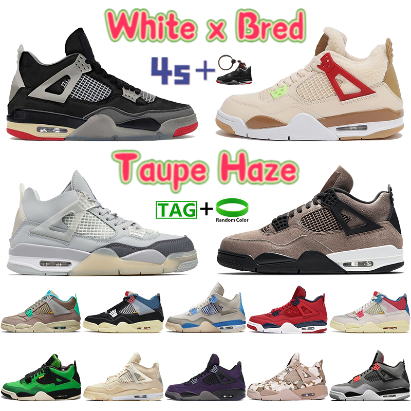 

4 Men Women Basketball Shoes Taupe Haze 4s Sneakers White x Bred Sail Noir Guava Ice Rasta Encore Infrared Suede Cool Grey Fashion Mens Trainers, Bubble wrap packaging