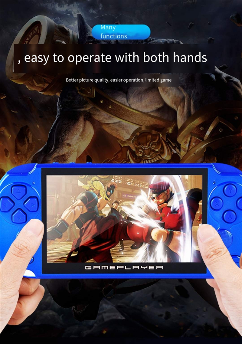 

10 pieces X9 upgraded version 3 generation 5.1 inch large screen PSP dual rocker 128 bit handheld game machine(zdj392