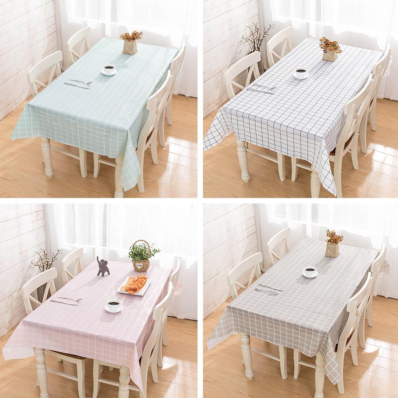 

Checkered PVC Tablecloth Birthday Party Table Cover Rectangle Desk Cloth Wipe Covers Waterproof oil-proof Table Cloth, Green