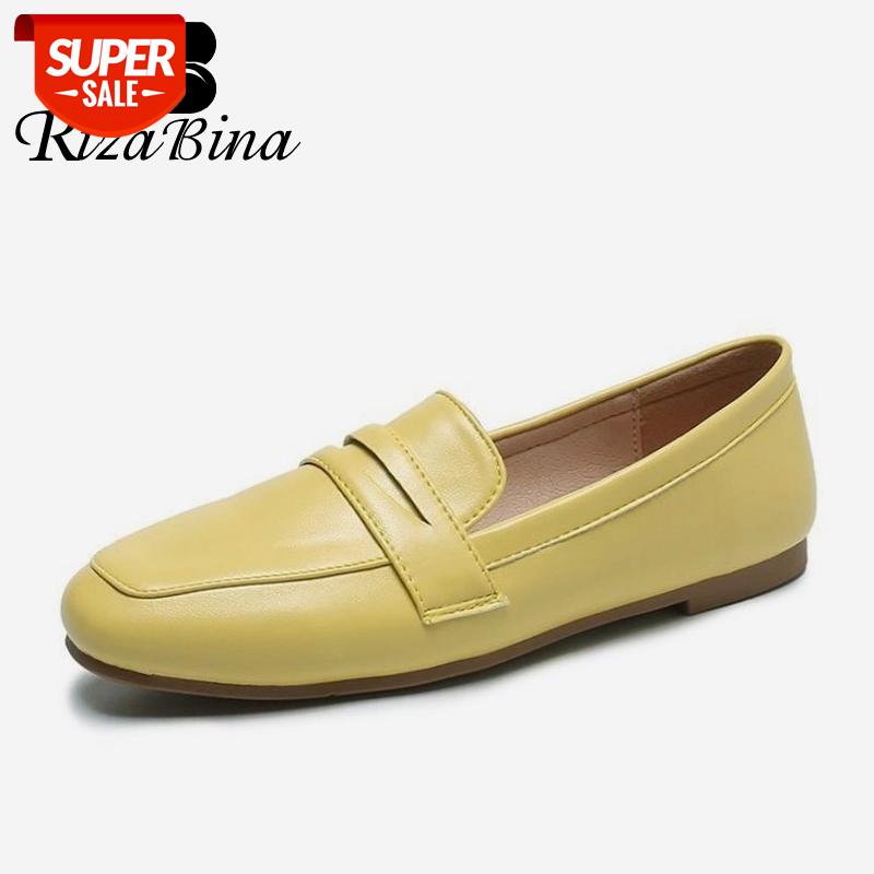 

RIZABINA New Fashion Women Flats Round Toe Slip On Shoes Loafers Casual Shoes Solid Color Ladies Footwear Size 35-40 #a285, Beige
