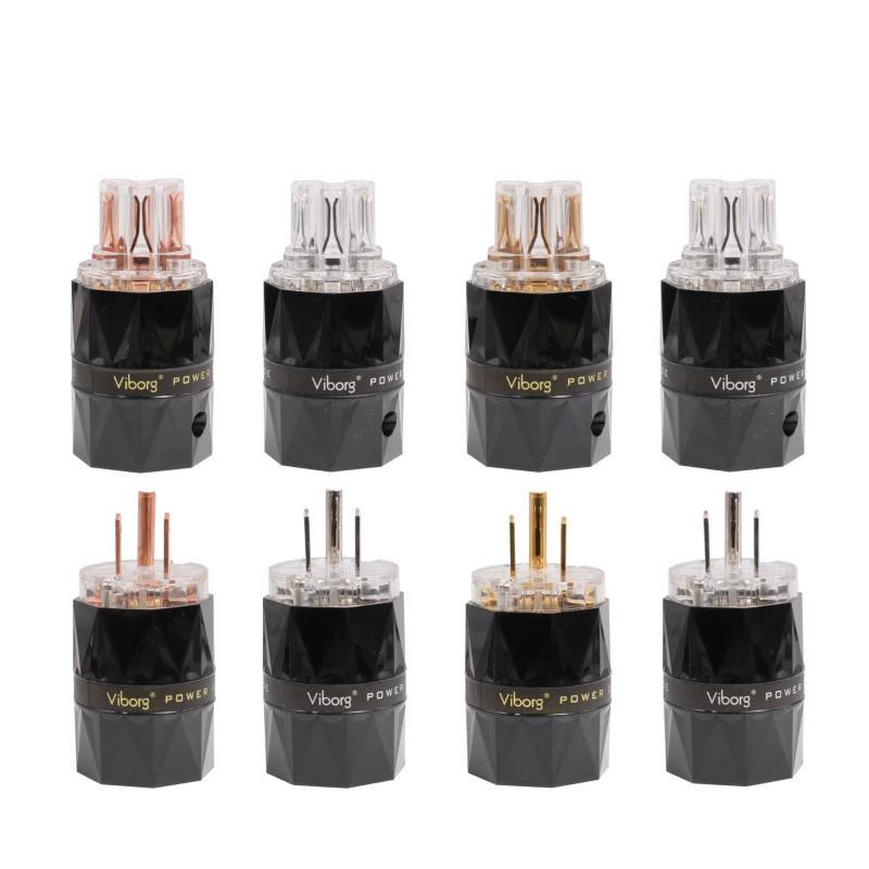 

Viborg VM503 VF503 Power Plug Transparent 99.99% Pure Copper HiFi audio Power Cord Connector Plug Male Female Connector