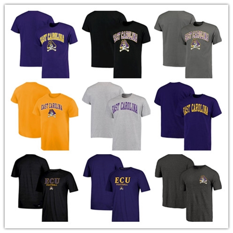 

East Carolina Pirates Basic Arch Summer T-Shirt Short Sleeve Round collar Tee shirt Tri-Blend free shipping, As pics