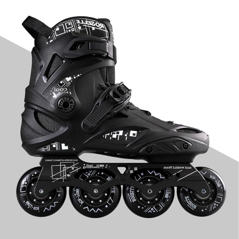 

Original RS6 X9 Professional Inline Skates for Adult Kid Slalom Slide Freestyle Racing Free Skating Brush Street Patines, Black