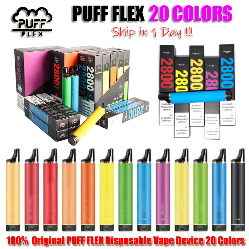 

Puff FLEX 2800 Puffs Disposable Pod E Cigarette Device 1500mAh Battery 10ml Prefilled Cartridge Vape Pen VS Bar Plus Bang XXL