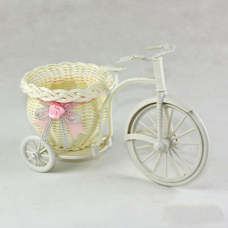 

Accessories Wedding Decor Tricycle Bike Design Flower Bunch Basket Artificial Decorating Flower Basket Bike Design