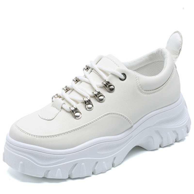

2021 New Women Chunky Fashion Ladies Designer Casual Leather Female Black Shoes R5P0