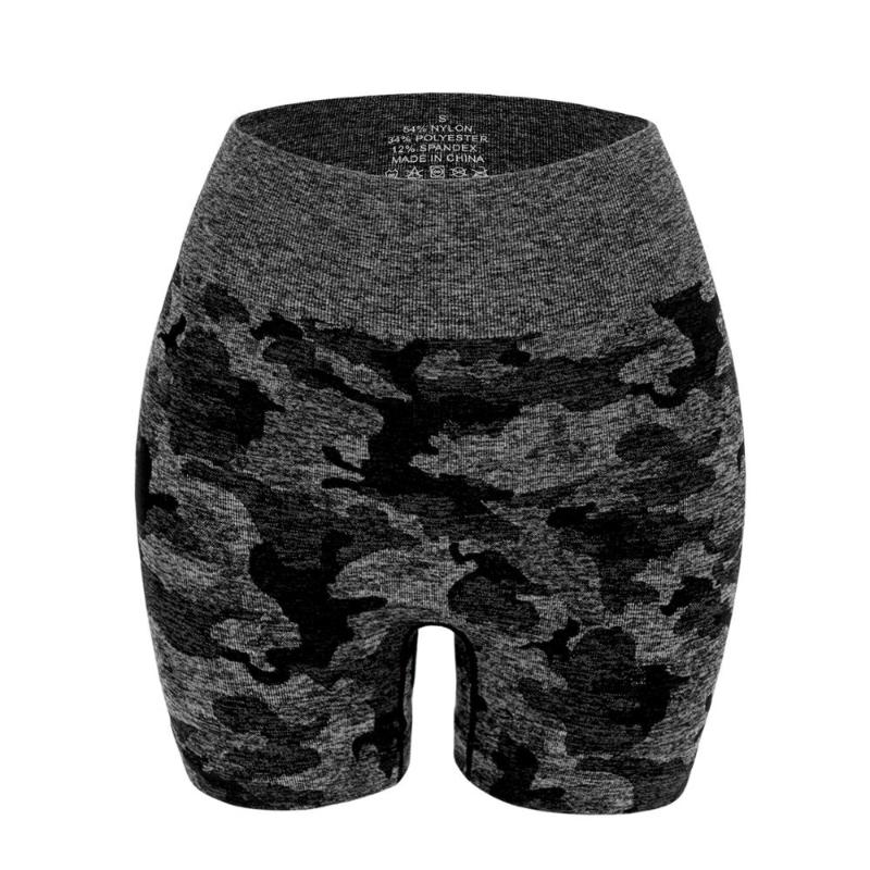 

2020 New Camouflage Women Sports Camo Yoga Shorts Workout Fitness Running Female Shorts High Waist Gym Sport, Black bra