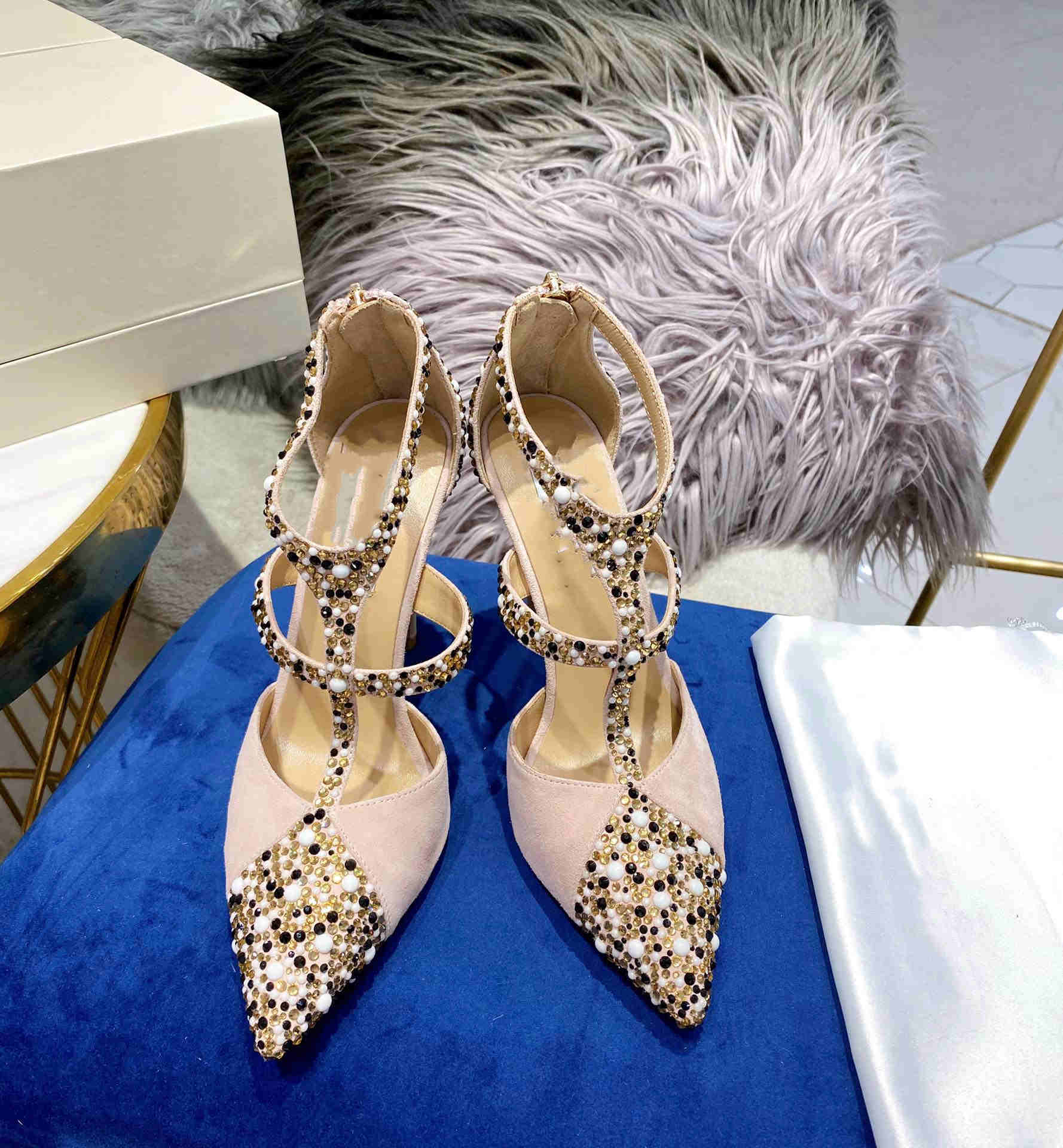 

Summer all-match stiletto high heel sandals with pointed toe, Pink