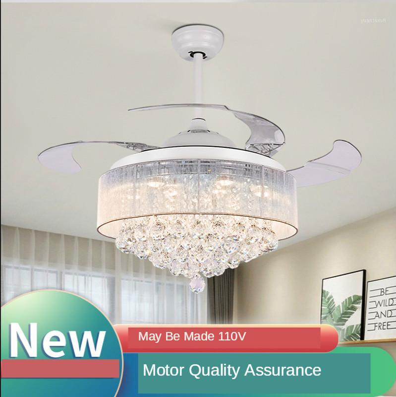 

LED Crystal Invisible Ceiling Fan Light LED Living Room Ceiling Fan Light Frequency Conversion Crystal with1