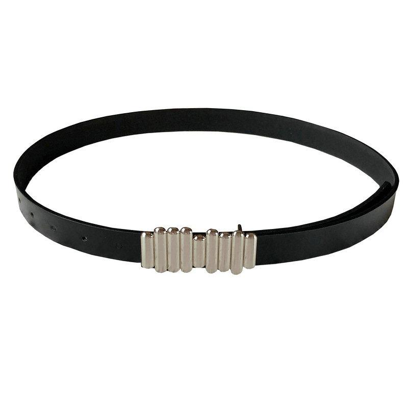 

New Women Belt Fashion Faux Leather Metal Snap Belt Decorative Casual All-Match Belts Dress Accessories Draw Back Waistband, Black