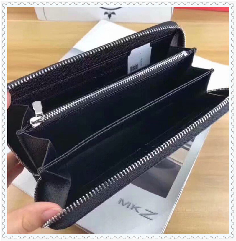 

ZZ Luxury Designer Water Ripple Zipper Leather Wallet Handbag Multi-card Slot Unisex Purse Ladies Card Holder Clutches Bag Crossbody Bag, Red