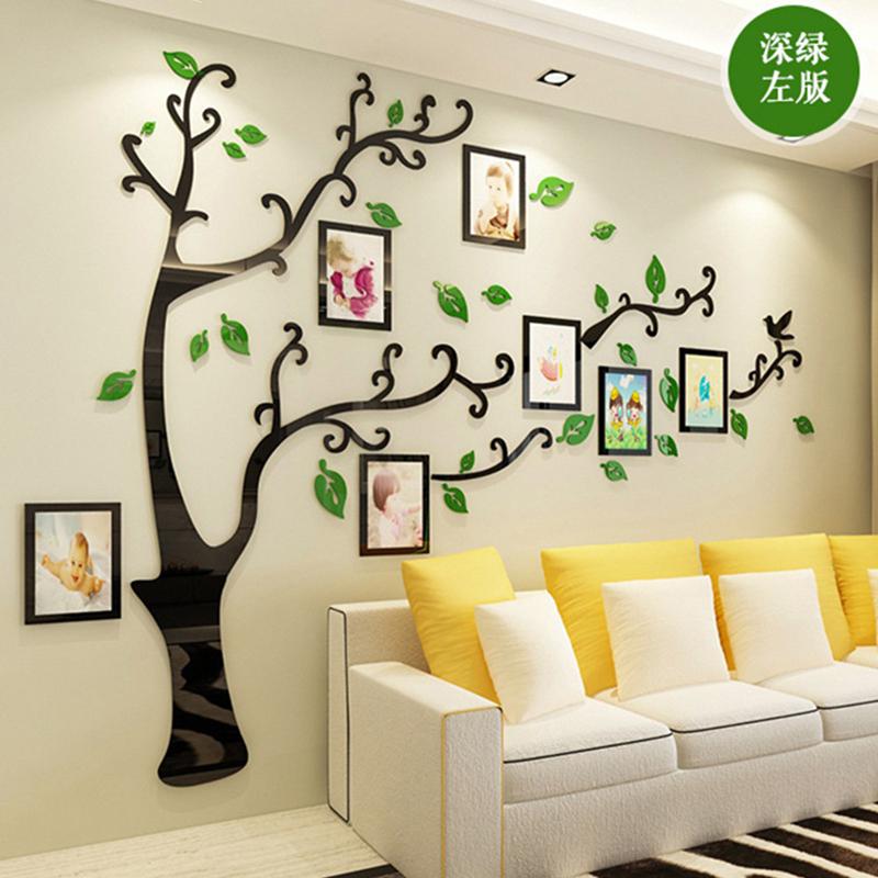 

3D DIY Family Wedding Photo Tree PVC Wall Decals, Art Home TV Background Decoration Wall Stickers, 4 Sizes Poster Mural