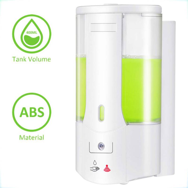 

400ml Automatic Soap Dispenser Touchless Sensor Hand Sanitizer Shampoo Detergent Dispenser Wall Mounted For Bathroom Kitchen