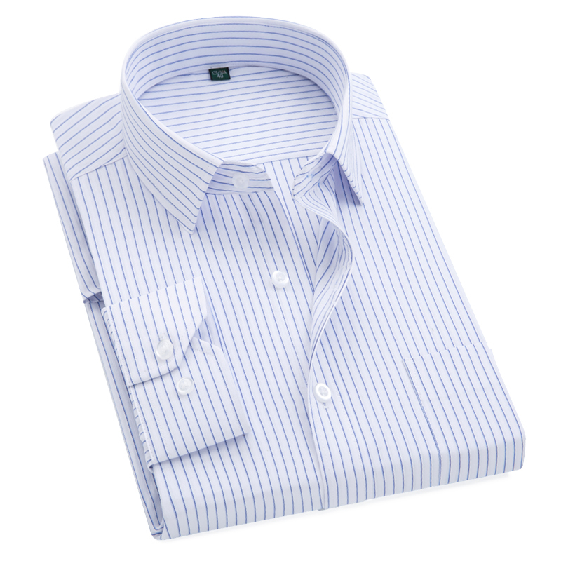 

Plus Size  to 8xl formal shirts for men striped long sleeved non-iron slim fit dress shirts 201124, G997