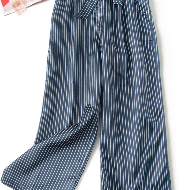 

2020 Use Ten New Kilograms of Real Silk Satin Smooth Vertical Stripe Bow Leg Drop Pants H0217 S1a8, See chart