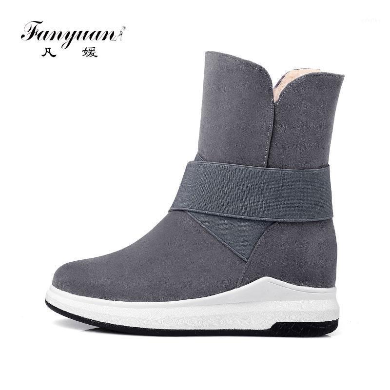 

fanyuanWomen Ankle Boots Female Winter Shoes Woman Fur Warm Snow Boots Fashion Wedge High Heels Ankle Slip On Black1, Beige