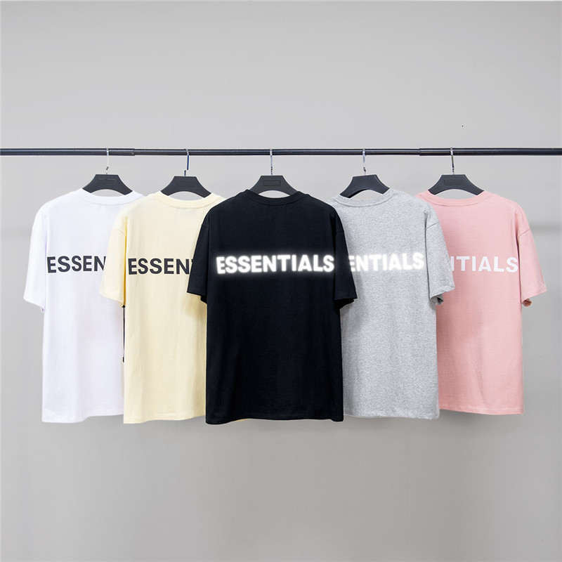 

2021 New Ss Essentials Tees Women Reflective Fog t Shirt Men 100% Cotton Oversized T-shirt Mens 0jyl