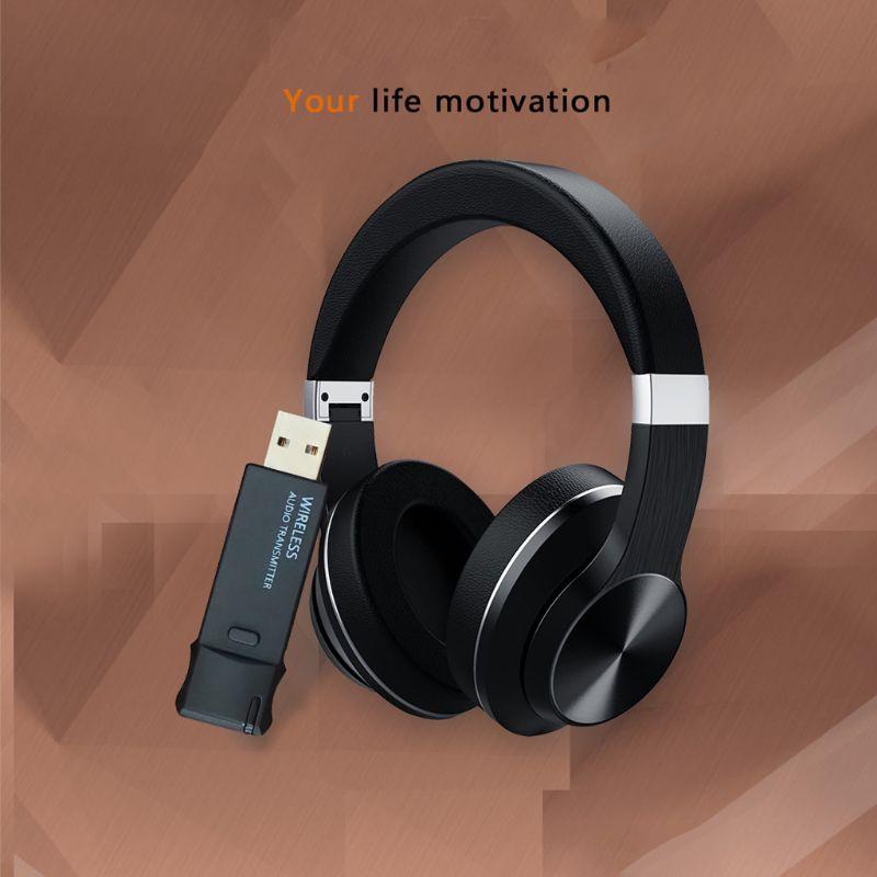 

Bluetooth 5.0 Headphones Headset with Mic 3.5mm Input and USB Bluetooth Audio Transmitter for PC TV Laptop Mobile Phone Tablet, Black