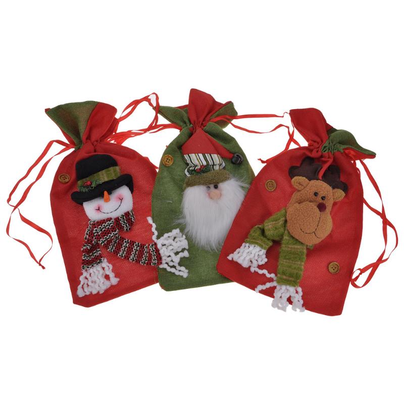 

Christmas Ornament Large Santa Claus Gifts Bag Drawstring Candy Storage Bags