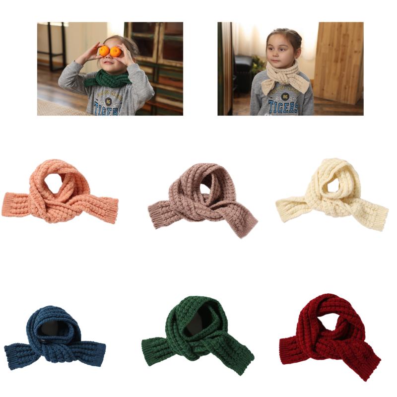 

Scarves Children Crochet Knitted Long Scarf Shawl Autumn Winter Neck Warmer Wrap For Baby Kids Girls Boys