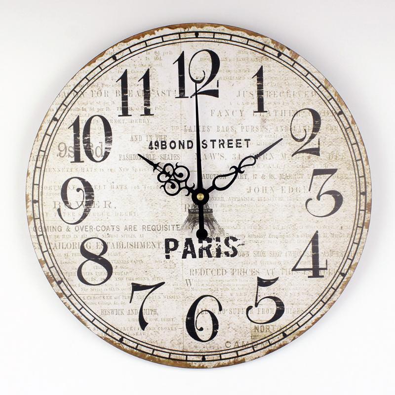 

Parisian Decoration Large Wall Clock Living Room Abstract Decor Quiet Retro Watch Waterproof Circular Wall Clocks1