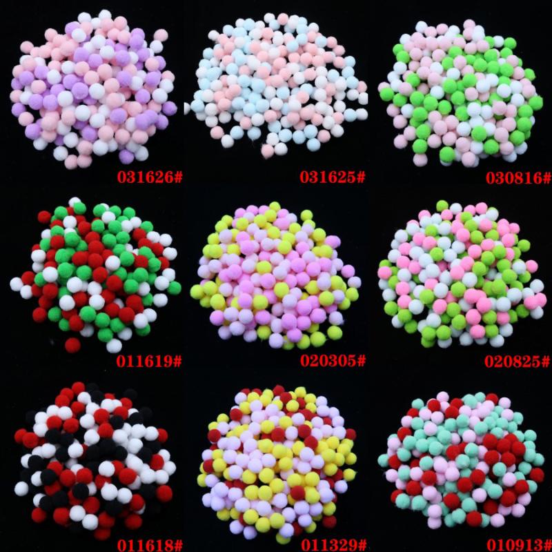 

10mm 400pcs Soft Plush Balls Multicolor Pompom Fur Ball for Home Party DIY Craft Kids Favors Manual Educational Toy Balls 1cm, 6-18mm mix size