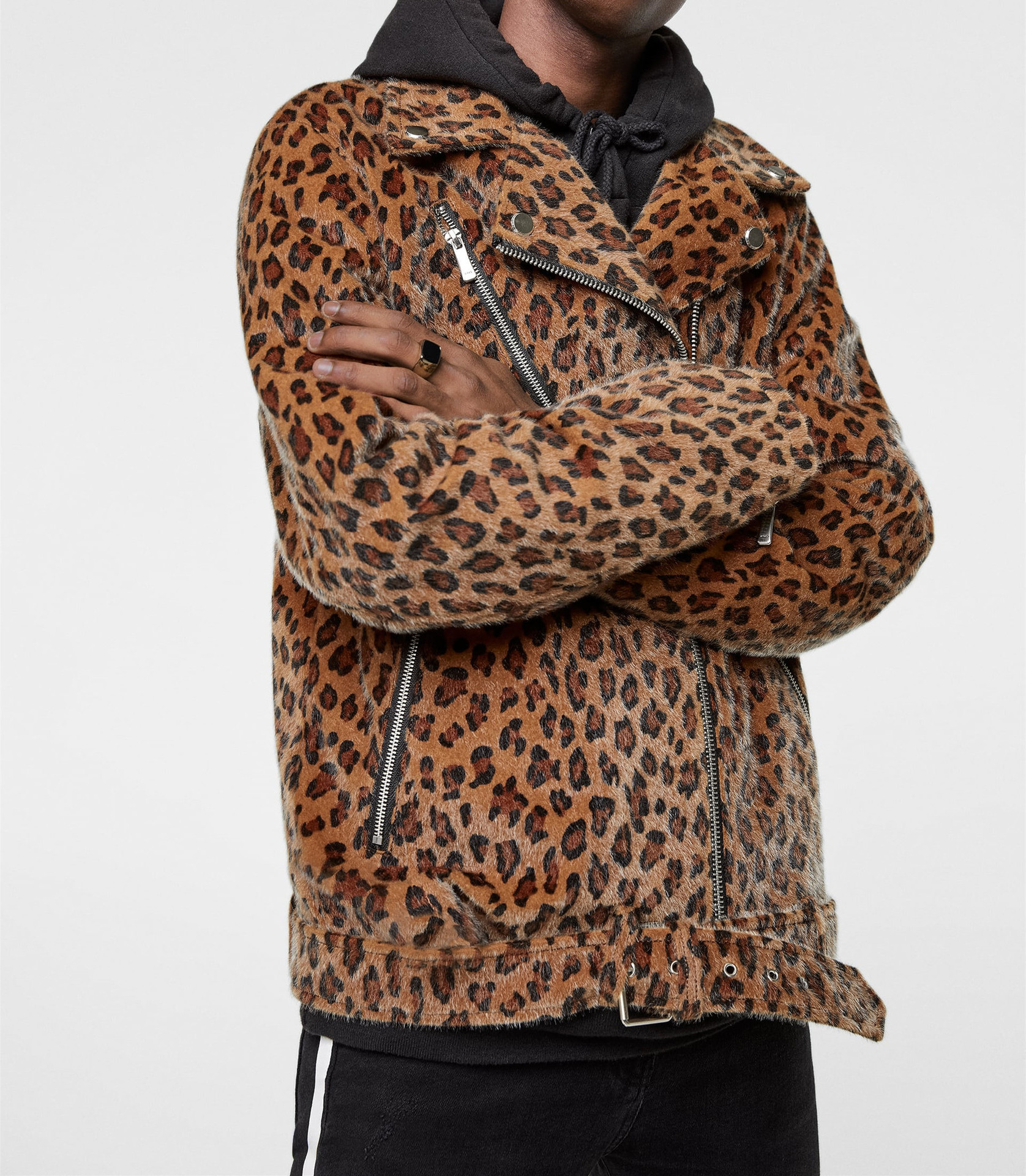 

Men' Animal print jacket coat, Beige