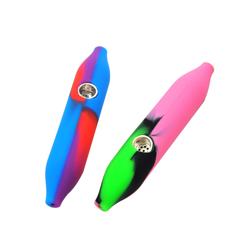 

Mini 4.3inches Silicone smoking Pipe high quality Tobacco pipes glass spoon smoke
