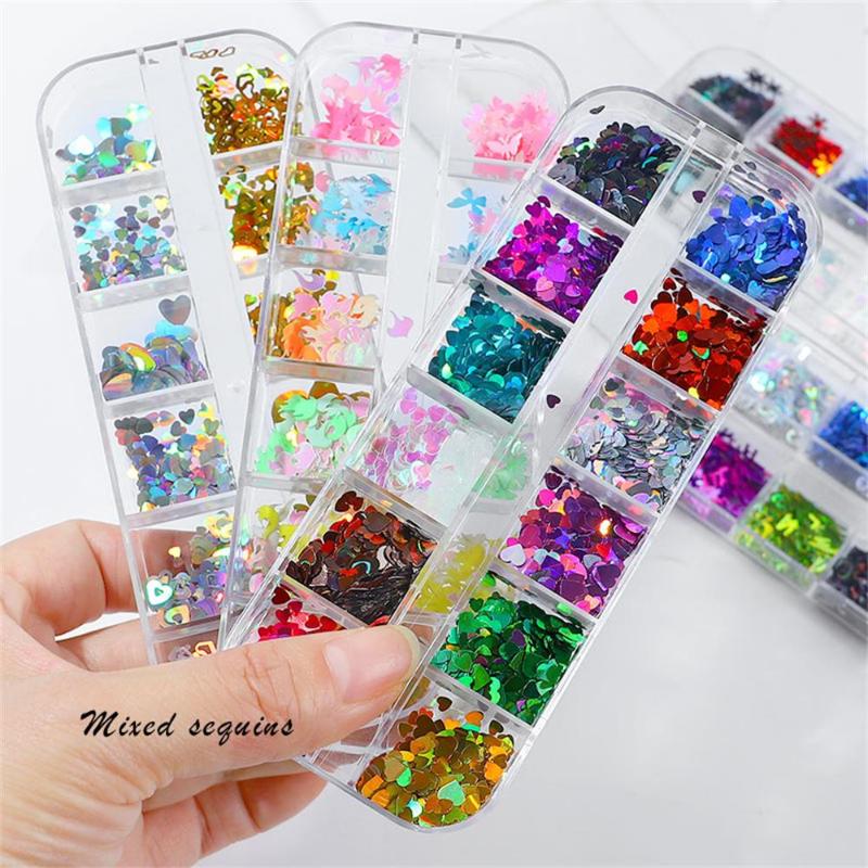 

DIY glitter rose gold silver butterfly nail sequin glitter holographic 3D sequin art accessories manicure tool