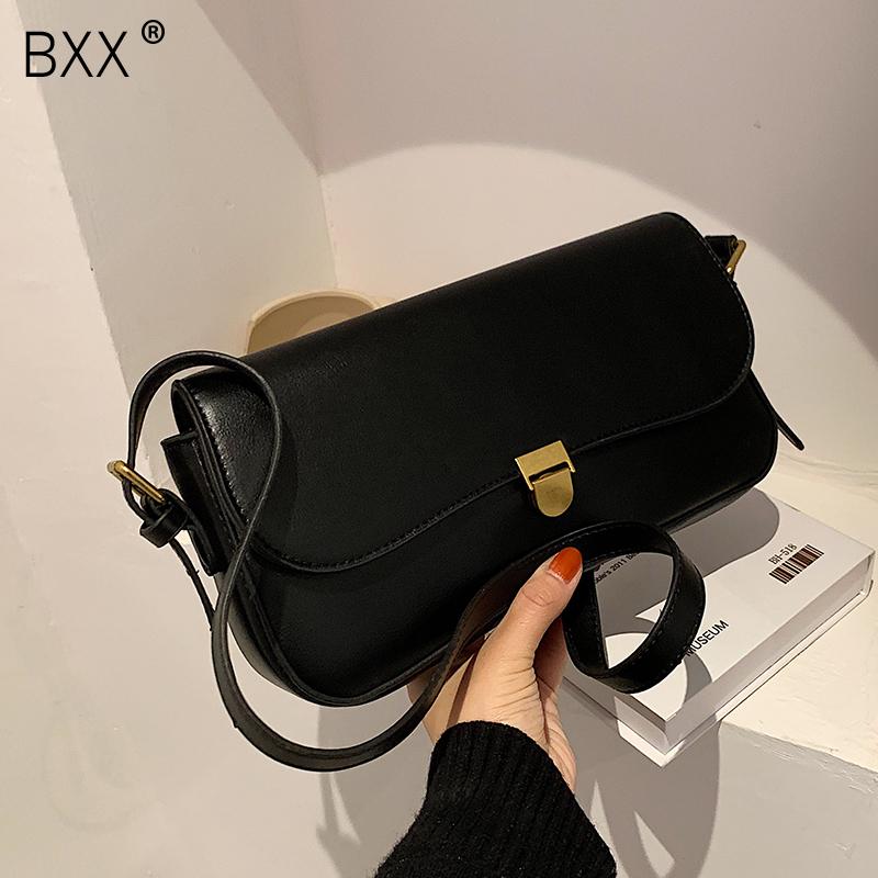 

[BXX] Small PU Leather Bags For Women 2020 Winter Shoulder Handbags and Purses Female Trending Cross Body Bag HP783, Black