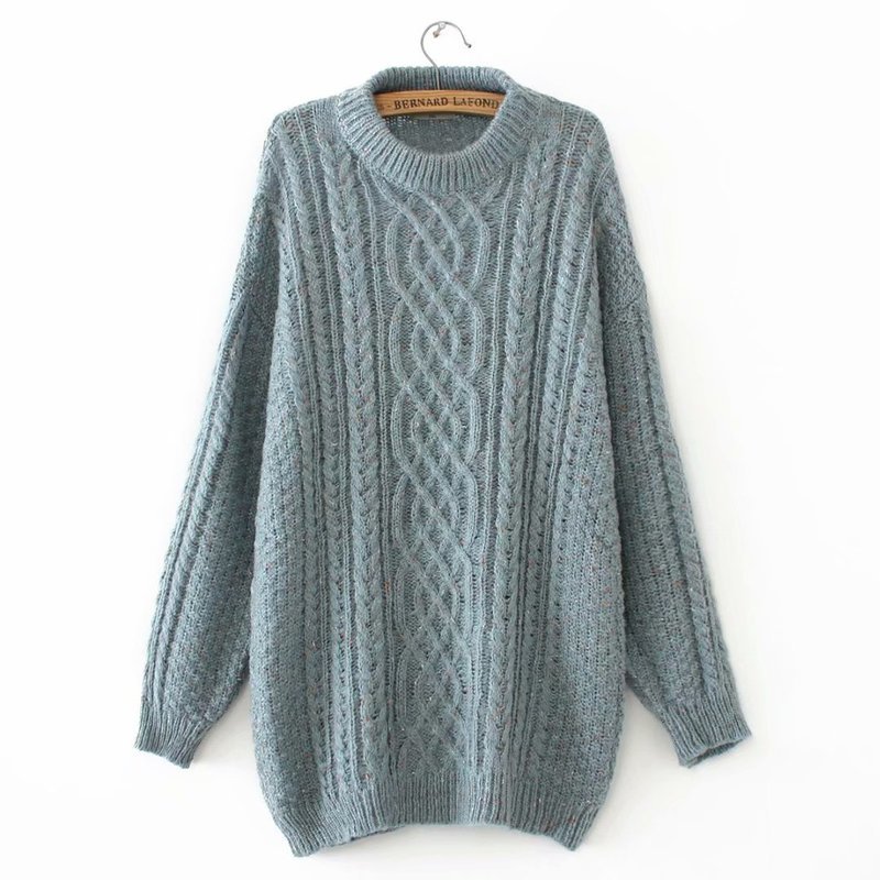 

Blue Plus Turtleneck High Female Crochet Thick Winter Size Casual Sweaters Big Sizes Pullovers Bk38, Navy blue