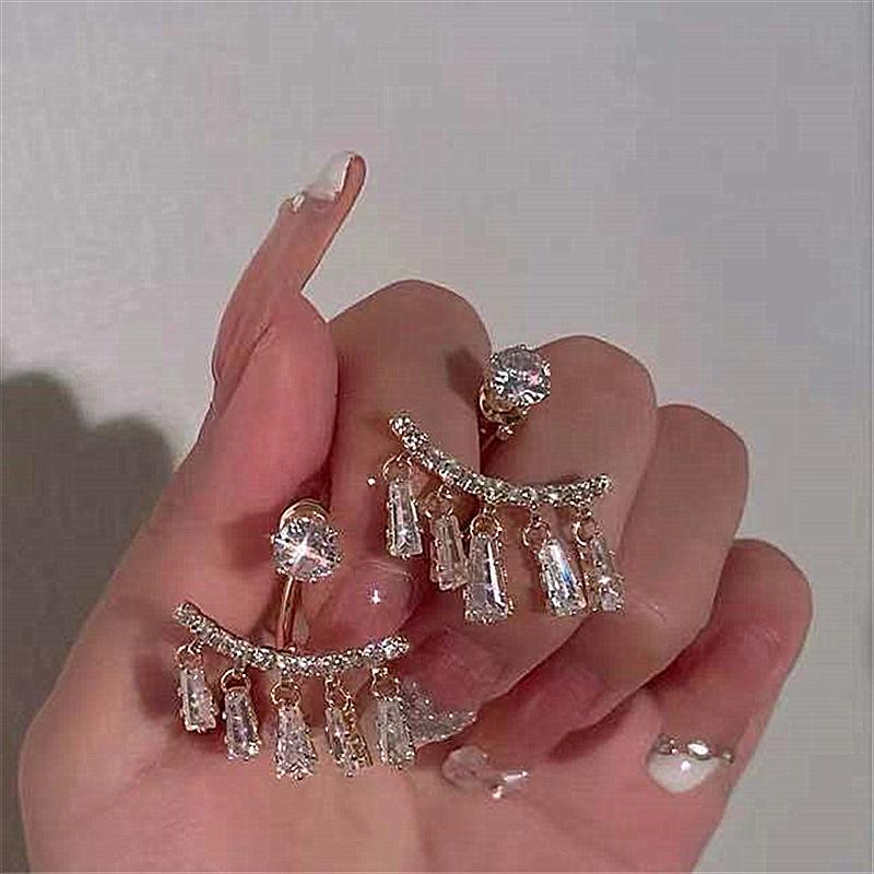 

Dangle & Chandelier Arrival Fashion Earrings Crystal Classic Water Drop Women Long Tassle Female Elegant Jewelry, Silver