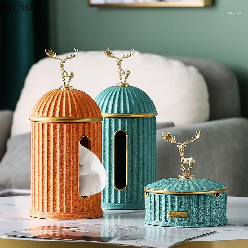 

Vertical Stripes Castle Look Tissue Box Deer Dog Ginkgo Leaf Cover Home Decoration Tissue Storage Box Holder Ashtray1