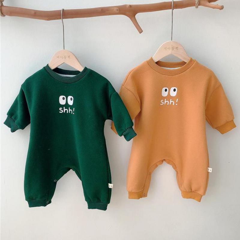 

2021 New Fashion Newborn Baby Winter Clothes Boys Girls Thick Jumpsuits Cartoon Big Eyes Rompers Infant Casual Outfits Playsuits 0-24m Gkbs, 7856 yellow