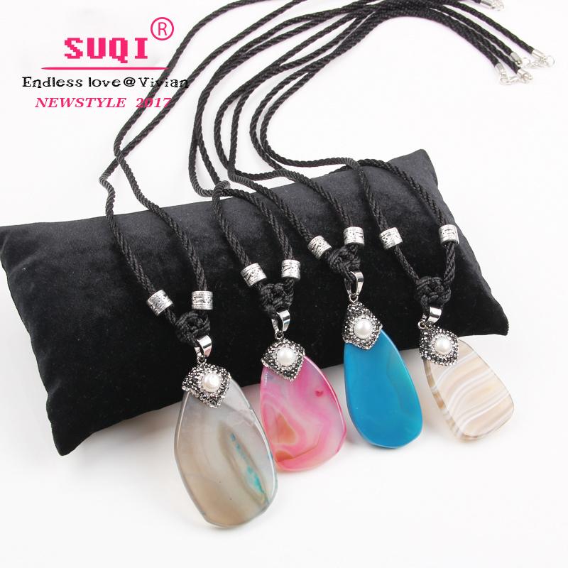 

Three-dimensional silver color natural crystal pendant necklace fashion opal pendant necklace for women jewelry dropshipping