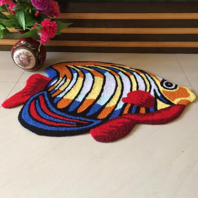 

Creative Machine Wash Doormat Rug 3D fish Design Carpet Anti Slip Doormat Rug Floor mat 2836190, As pic