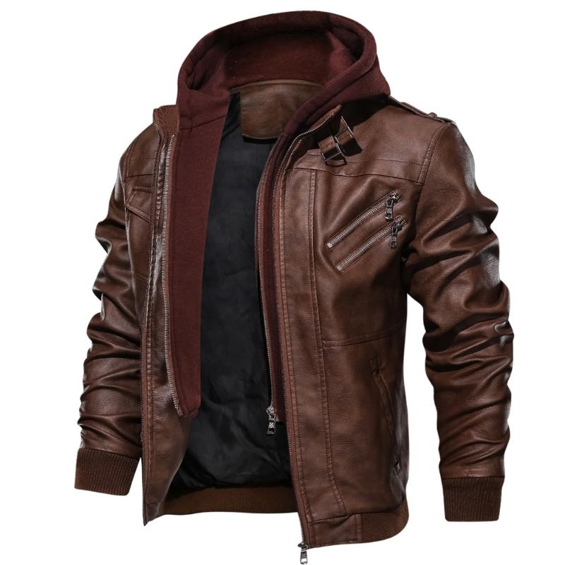 

Leather Jackets Men 2020 Winter Autumn New Casual Classic Motorcycle PU Faux Leather Jackets and Coats European Size, Black