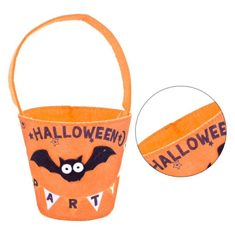 

New Halloween Decoration Fabric Felt Halloween Trick or Treat Candy Storage Bag Child Candy Shopping Basket