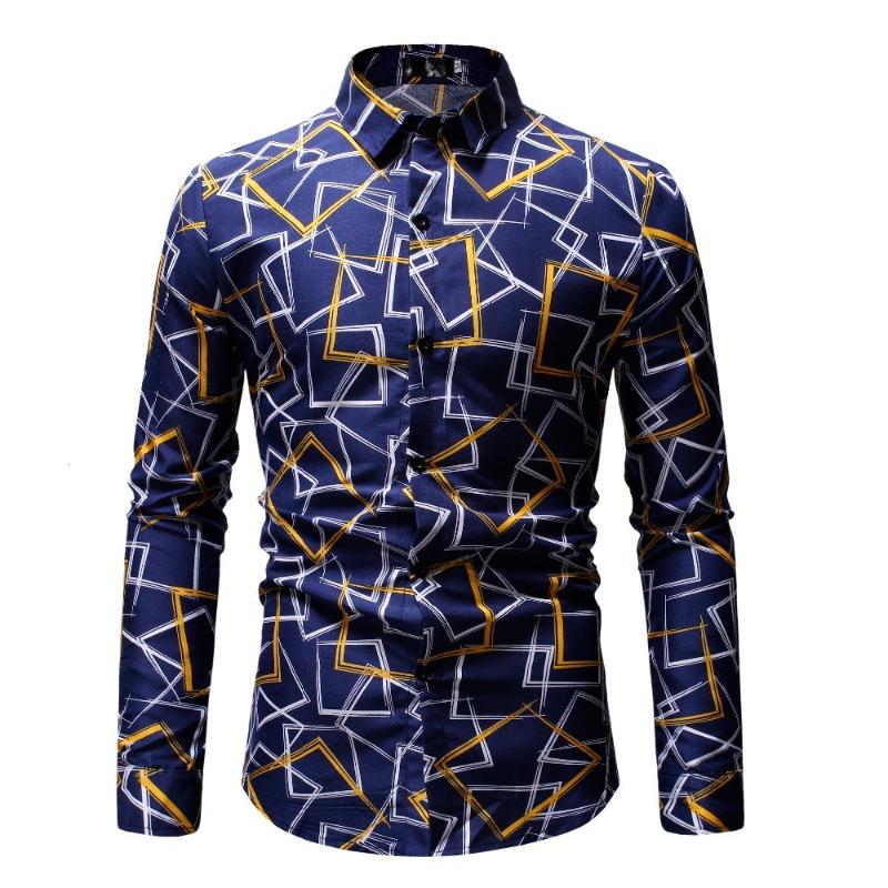 

Men Long Sleeve Shirt Formal Business Floral Shirts Print Camisa Solid Color High Quality Oxford Cotton Slim Fit Shirts Big Size, Ml12 black