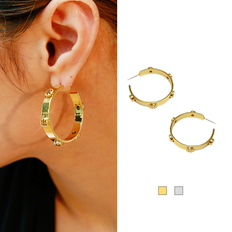 

Luxury Designer Jewelry Women Earrings Gold Hoop Sainless Steel Siver Rose Gold Stud Huggie Elegant Fashion Styles Hot Sale, Golden;silver